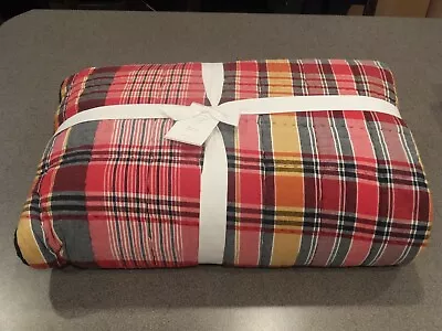 New 5pc Pottery Barn Quinn Plaid Madras Queen Quilt With 4 Shams  • $499.50