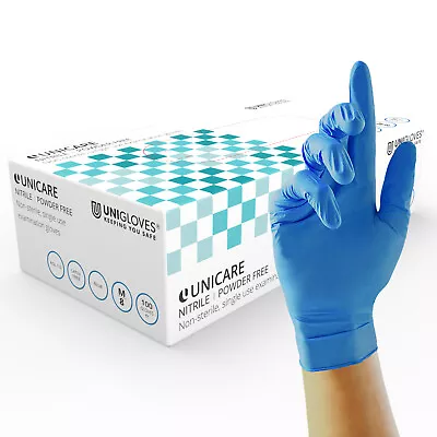 Disposable Nitrile Gloves Blue Powder Latex Free Medical Grade Food Safe • £1.99