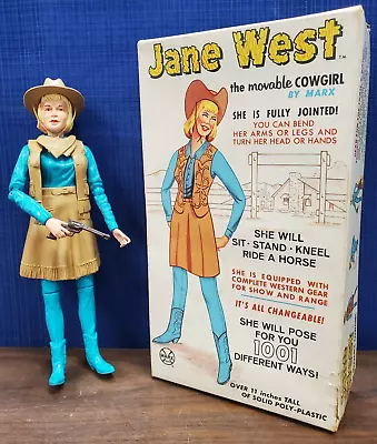 Vintage 1960s Marx Jane West The Moveable Cowgirl Doll #2067 + Box & Accessories • $49.99