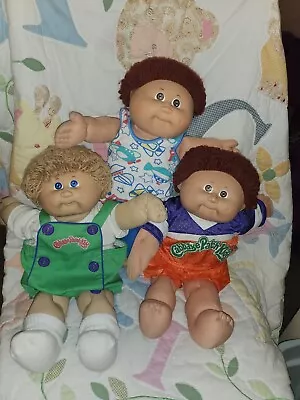 Vintage Lot Of 3 Cabbage Patch Kids From 1985 And 1986 All Boys Super Adorable! • $62