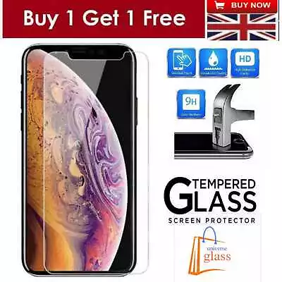 Screen Protector For IPhone 11 13 12 X 14 XS 8 7 6 Pro Max Mini Tempered Glass • £0.99