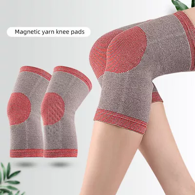 Breathable Knee Brace Magnetic Gauze Solid Elastic Warm Leg Sleeve ProtectAW • $19.44