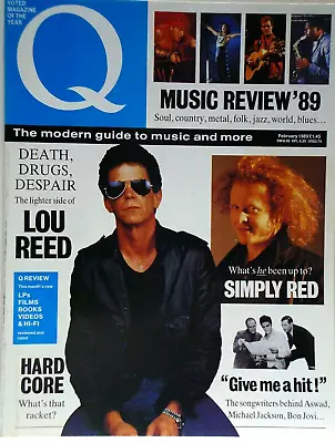 Q MAGAZINE 29 LOU REED Little Feat HARDCORE - NAPALM DEATH Jeff Healey Feb 1989 • £4.50