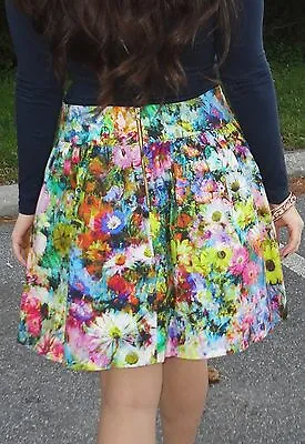 $30.51 • Buy Zara Floral Printed High Waisted Tulip Mini Skirt Xs Extra Small Uk 8 4 36
