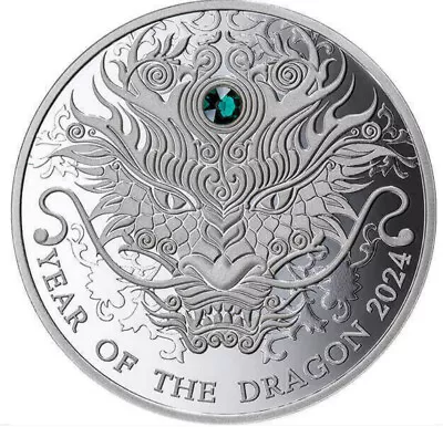 2024 Ghana Lunar Year Of The Dragon .5oz Silver Proof Coin • $97.96
