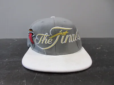 Miami Heat Hat Cap Snap Back Gray White NBA Champions Basketball Adidas Mens • $15.10