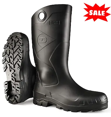 Mens Rubber Boots Fishing Hunting Black Waterproof PVC Work Mud Dirt Farm Size11 • $28.98