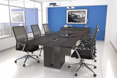 16 Ft Conference Table 4 Power And Data Ports 8 Outlets 8 USB In Gray And White • $3399