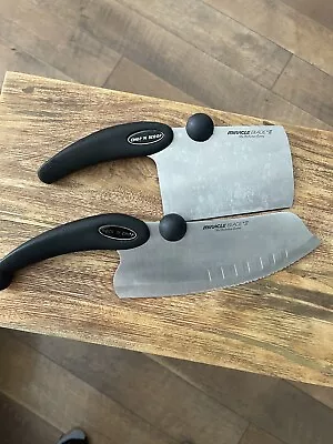 Miracle Blade III 2 Pc Set Stainless Steel Chop 'N Scoop Rock 'N Chop Knives • $29.99