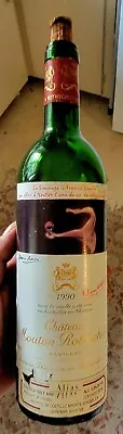Vintage Wine Bottle Empty Chateau Mouton Rothschild 1990 Francis Bacon Art Rare • $74.99