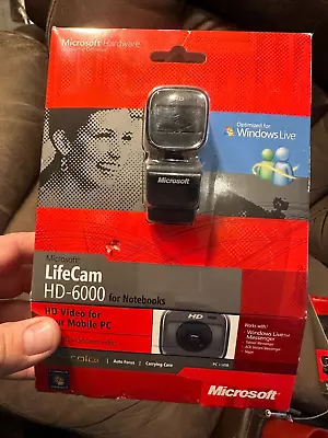 Microsoft LifeCam HD-6000 For Notebook 720p HD Video TrueColor 360° Rotation • $25.99