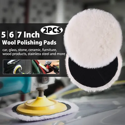 5'' 6 7 Inch Lambs Wool Buffing Polishing Pads Bonnets Sanding On Car Buffer Pad • $16.99