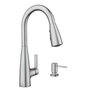 Moen 87627srs Haelyn  1-handle Pull-down Spryer Kitchen Faucet W-soap Stainless • $118.61