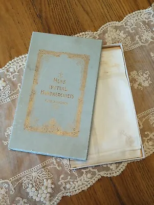 Antique Vintage 19teens 1920s 1930s Men's Monogrammed Handkerchiefs • $45