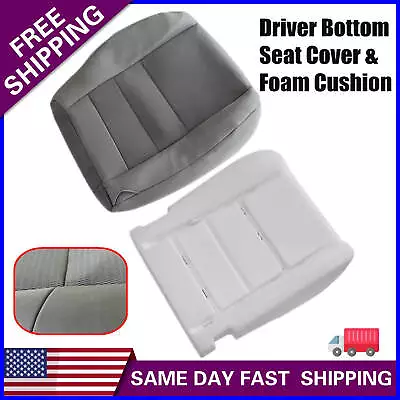 For 2003-2007 Ford F250 F350 XLT Driver Bottom Cloth Seat Cover & Foam Med Gray • $80.29