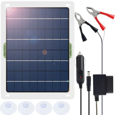 40W 12V Portable Solar Panel Kit Trickle Charger Car Battery Maintainer Boat RV • £17.99