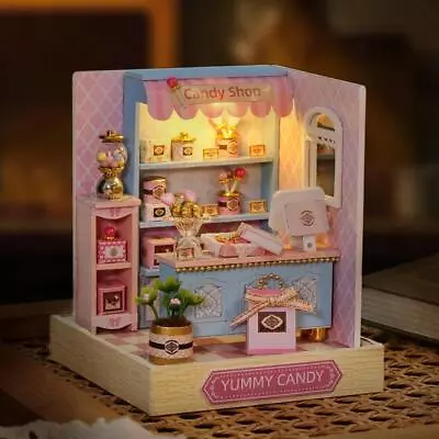 Doll House DIY Mini Miniature House Kit Making Room Toys With Furniture Wooden • $19.99