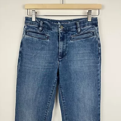 MiH Jeans Marrakesh Mid Rise Kick Flare Winger Wash Denim Casual Womens 25 • $23.99