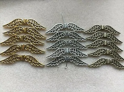 10 - 100 Tibetan Silver / Gold Angel Wings Big Charms Craft Large 52 X 10mm  • £2.99