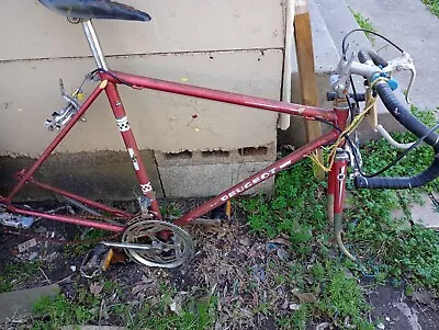 Vintage Peugeot Road Bike Frame Crankset Handlebars And Brakes • $150