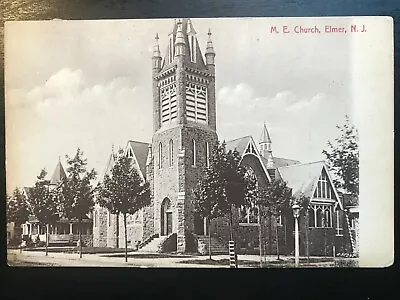 Vintage Postcard 1910 Elmer United Methodist Church Elmer New Jersey • $12