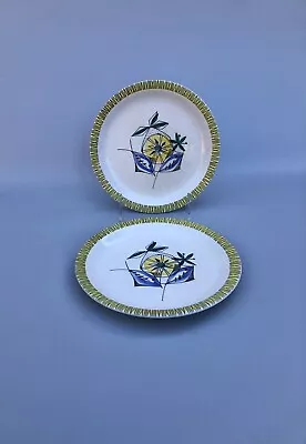 Stavangerflint Flamingo Bambus Fish Bread Plate Pair Inger Waage • $29.99