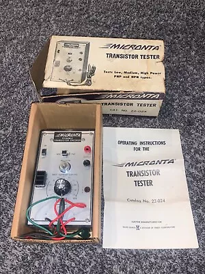 VINTAGE MICRONTA TRANSISTOR TESTER No. 22-024 MADE In JAPAN In BOX • $2.99