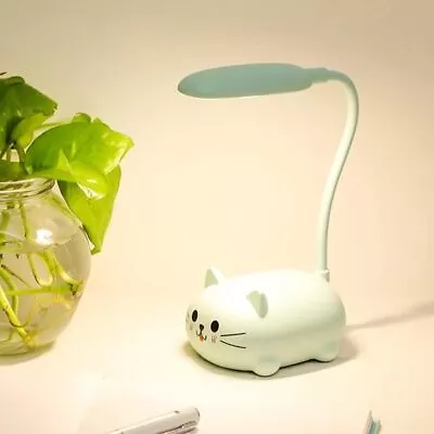 Soputry Mini Cat USB Lamp Kawaii Desk Lamp With Charging Port Cat Blue  • $27.56