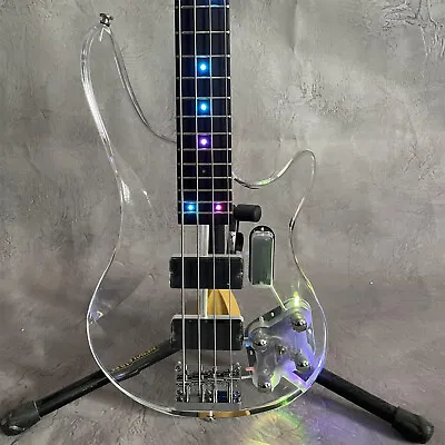 Beauty Color LED Light Solid Body 4 Strings Electric Bass Guitar Maple Neck • $269.08