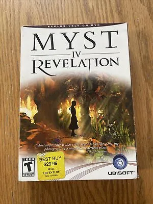 Big Box Myst IV Revelation PC Windows MAC DVD-ROM 2 Disc Slipcover Classic Game • $19.49