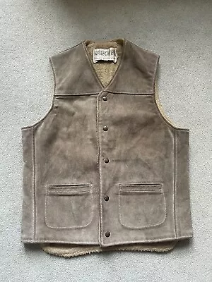 Schott Rancher Shearling Suede Vest Size Medium • $60