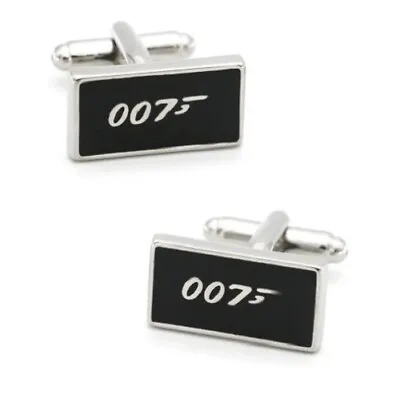 £11.16 • Buy Men's 007 Logo Rectangle Cufflinks - Quality Iconic James Bond Shirt Cuff Links 
