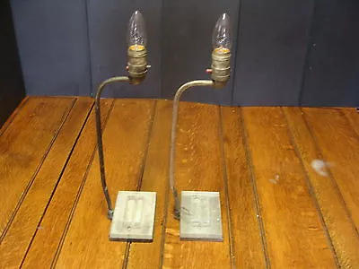 Confusing Pair Of Gooseneck Metal Lamps With Lucite On The Base.  H & H • $122.60