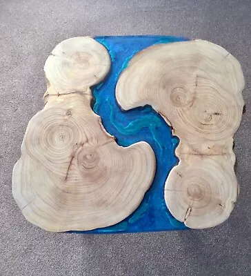 Unique Beautiful Wood “Ying Yang” Seascape Design Resin River Coffee Table • £339