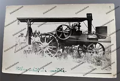 1912 RPPC Adams Oregon OR Tractor Traction Steam Engine Real Photo Postcard • $63