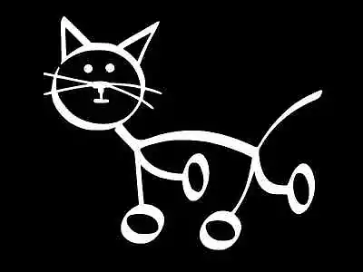 CAT STICK KITTY Vinyl Decal Car Sticker Wall Truck CHOOSE SIZE COLOR • $2.79