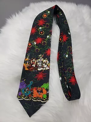 Vintage 1996 Space Jam Taz Monstars Silk Men's Necktie Michael Jordan 90's Retro • $6