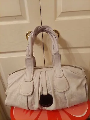 Gustto Extra Large Ivory Shoulder Leather Handbag. Condition Is Good. • $95