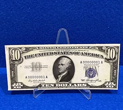 $3 • Buy 1953 $10 ￼TEN DOLLAR BILL (STICKER!) Low Serial Number   READ DESCRIPTION !!