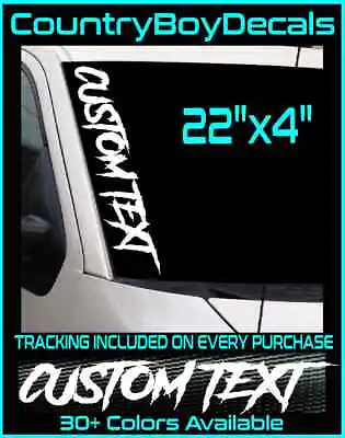$10.99 • Buy CUSTOM TEXT 22  Windshield Vinyl Decal Sticker JDM Diesel Truck Car Turbo Boost 