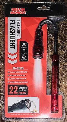 Red Telescopic Flashlight By Grease Monkey 3 LED Extends Up To 22” W/ Batteries • $12.99