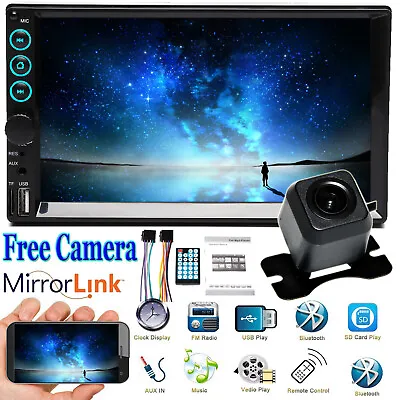 2 DIN 7  Car Stereo Radio MP5 AM Player Touch Screen For Mirror Link Android IOS • $63.08