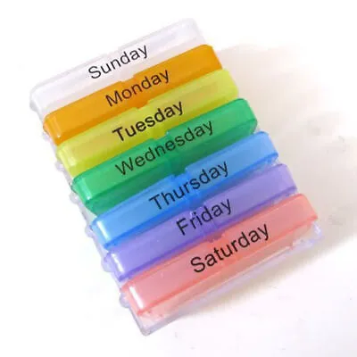 Daily Pill Box Weekly Organizer Case Medicine Storage Travel Holder 7 Day • $7.79