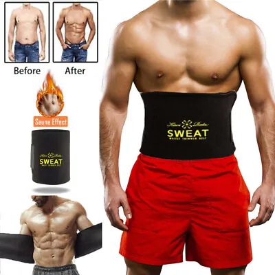 Mens Fat Burner Sweat Sauna Belt Tummy Control Body Shaper Waist Trainer Cincher • $4.99
