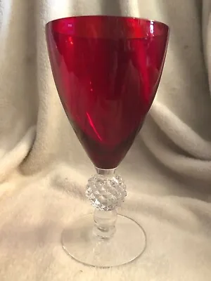 1 Morgantown # 7643 Water Goblet Golfball Stem In Spanish Red Color Is Perfect • $12.95