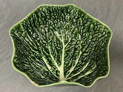 F. Subtil Green Cabbage Leaf Bowl Made In Portugal • £5