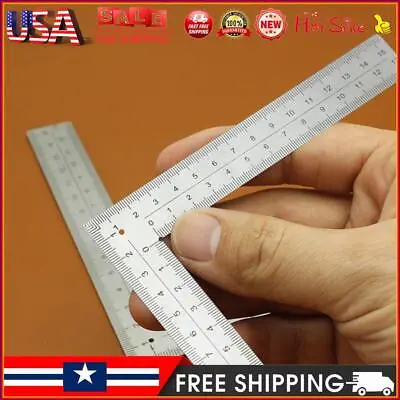 Mini 10x15cm Measuring Ruler Stainless Steel Square For Student Carpenter • $7.69