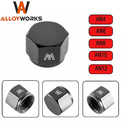 Aluminum Female Flare Fitting Cap Block Off Nut For Fuel Systems 4/6/8/10/12 AN • $5.99