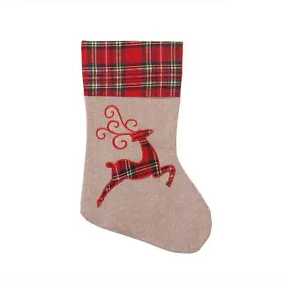 Christmas Stockings Reindeer Large Santa Sack Father Socks Gifts Bag XMAS Decor • £3.90