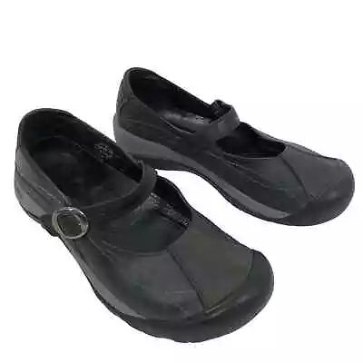 Keen Toyah Mary Jane Shoes Womens 8.5 Black Leather Hiking Comfort • $19.90